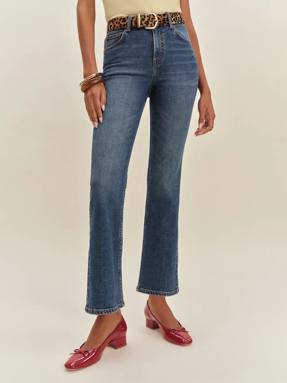 Reformation Plus Size Valeria Super Stretch Mid Rise Ankle Flare Jeans